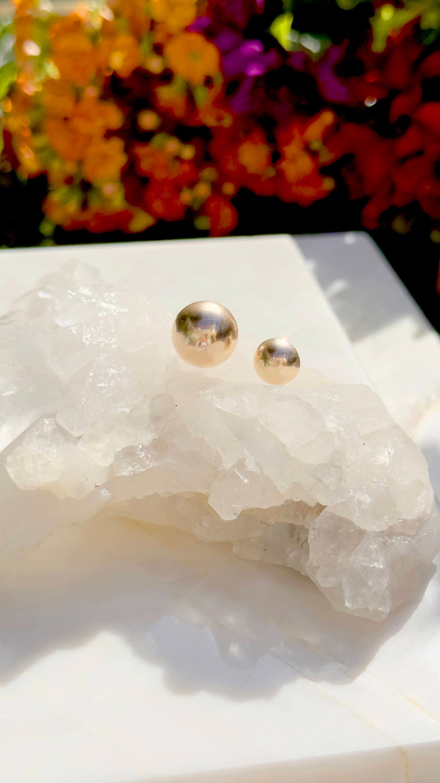 Kit Brincos Bola Meia Lua com 2 Pares - 10mm-14mm-Banho de Ouro 18K