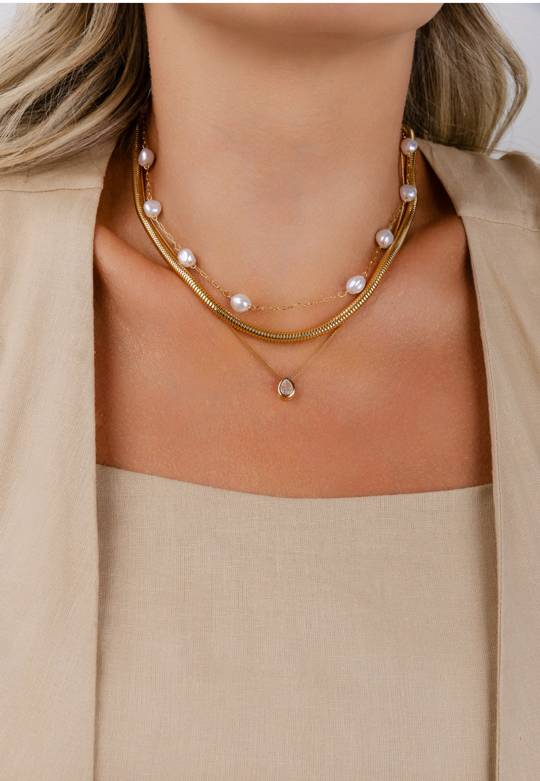 Colar Ponto Luz Gota 45cm