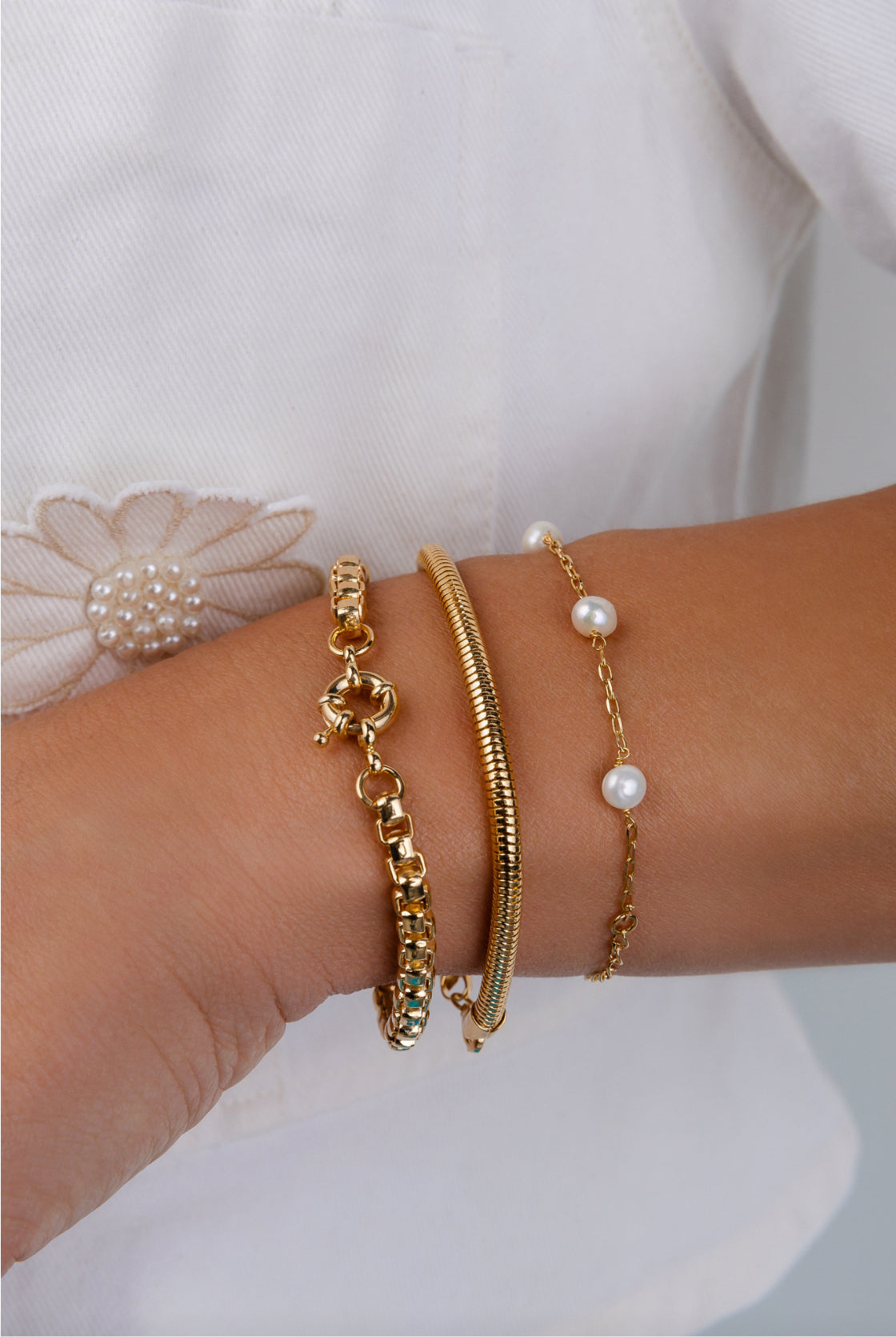 Pulseira Elo Fechado Quadrado Fecho Boia