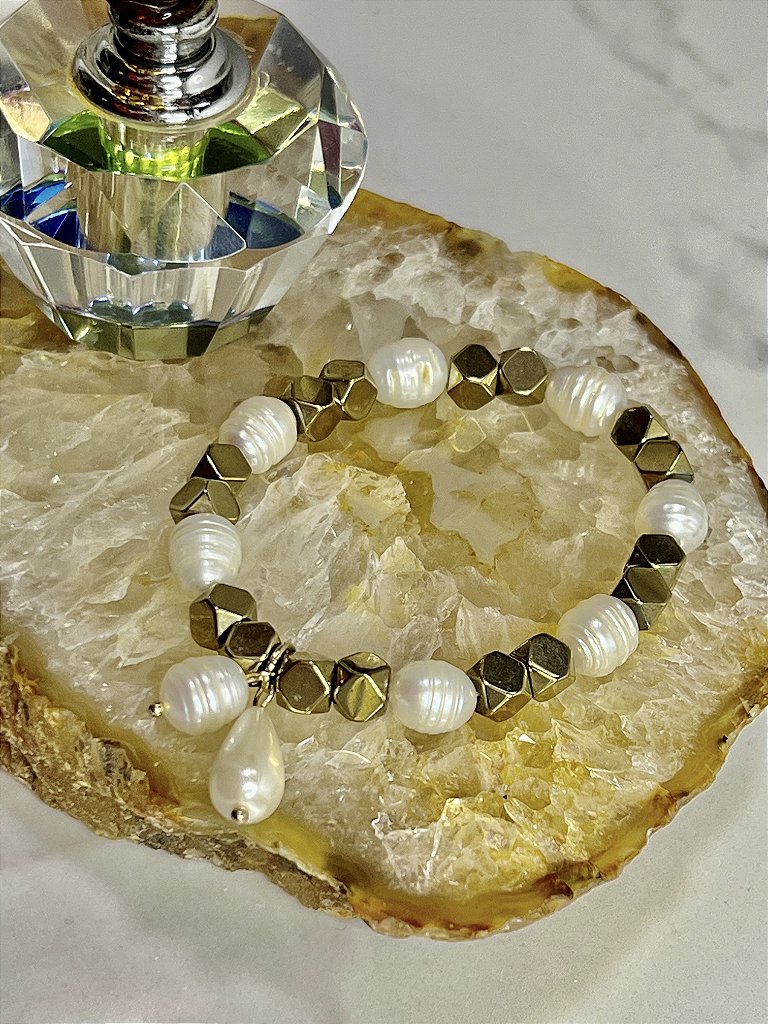 Kit Pulseira Pérolas Com 3 Pecas