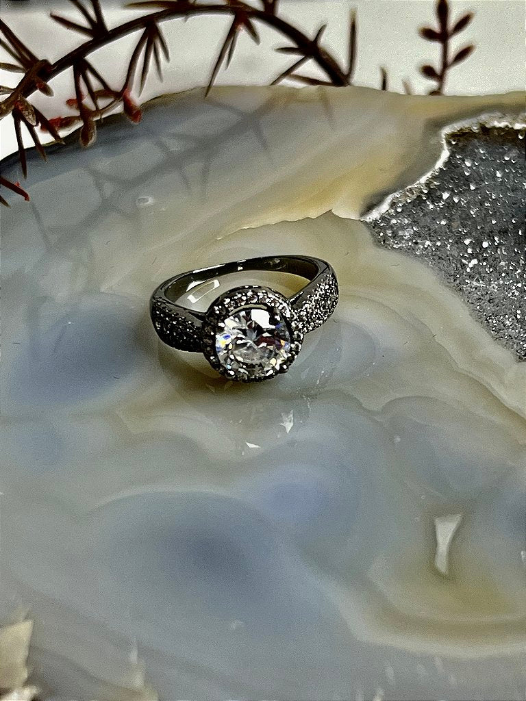 Anel Solitário Zircônia Branca