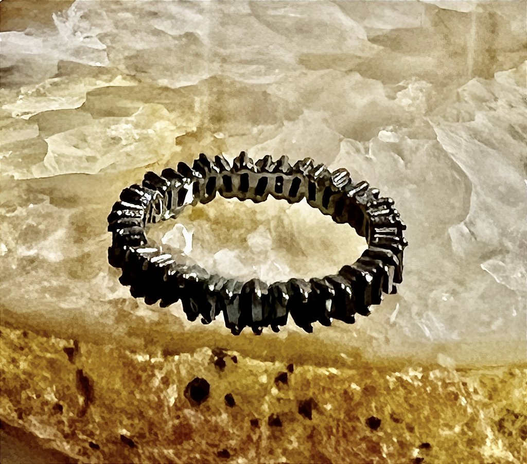 Anel Aliança Zircônia Preta