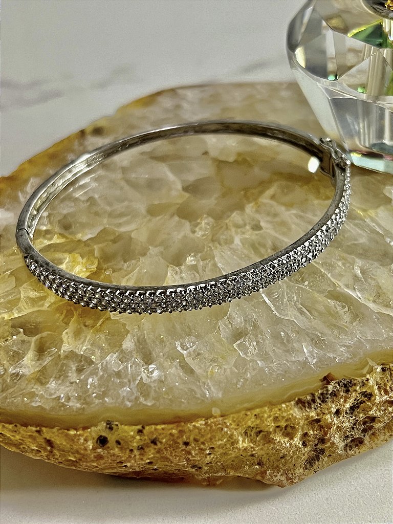 Pulseira Bracelete Cravejada Zircônia
