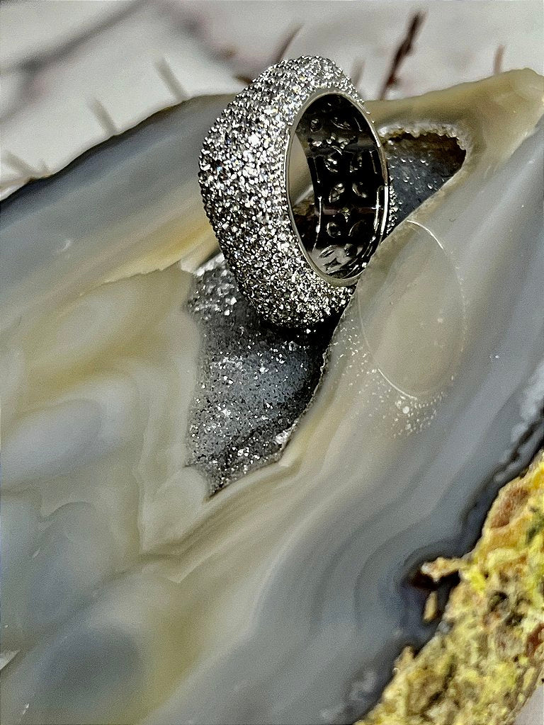 Anel Aliança Quadrado Zircônia Branca