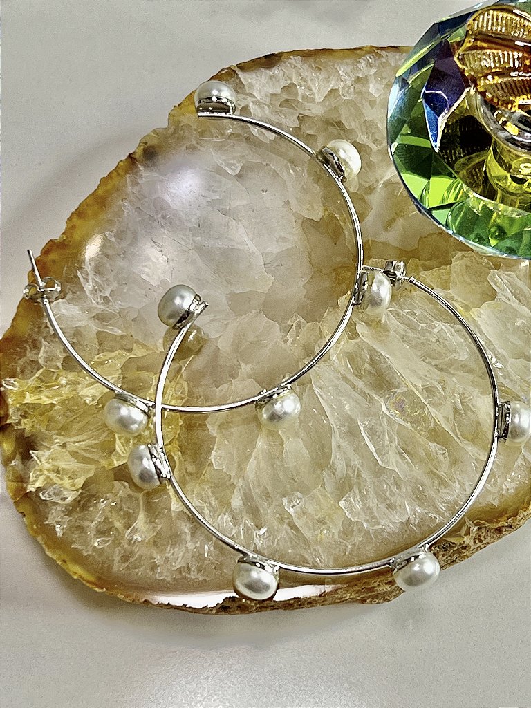 Brinco Argola Pérolas