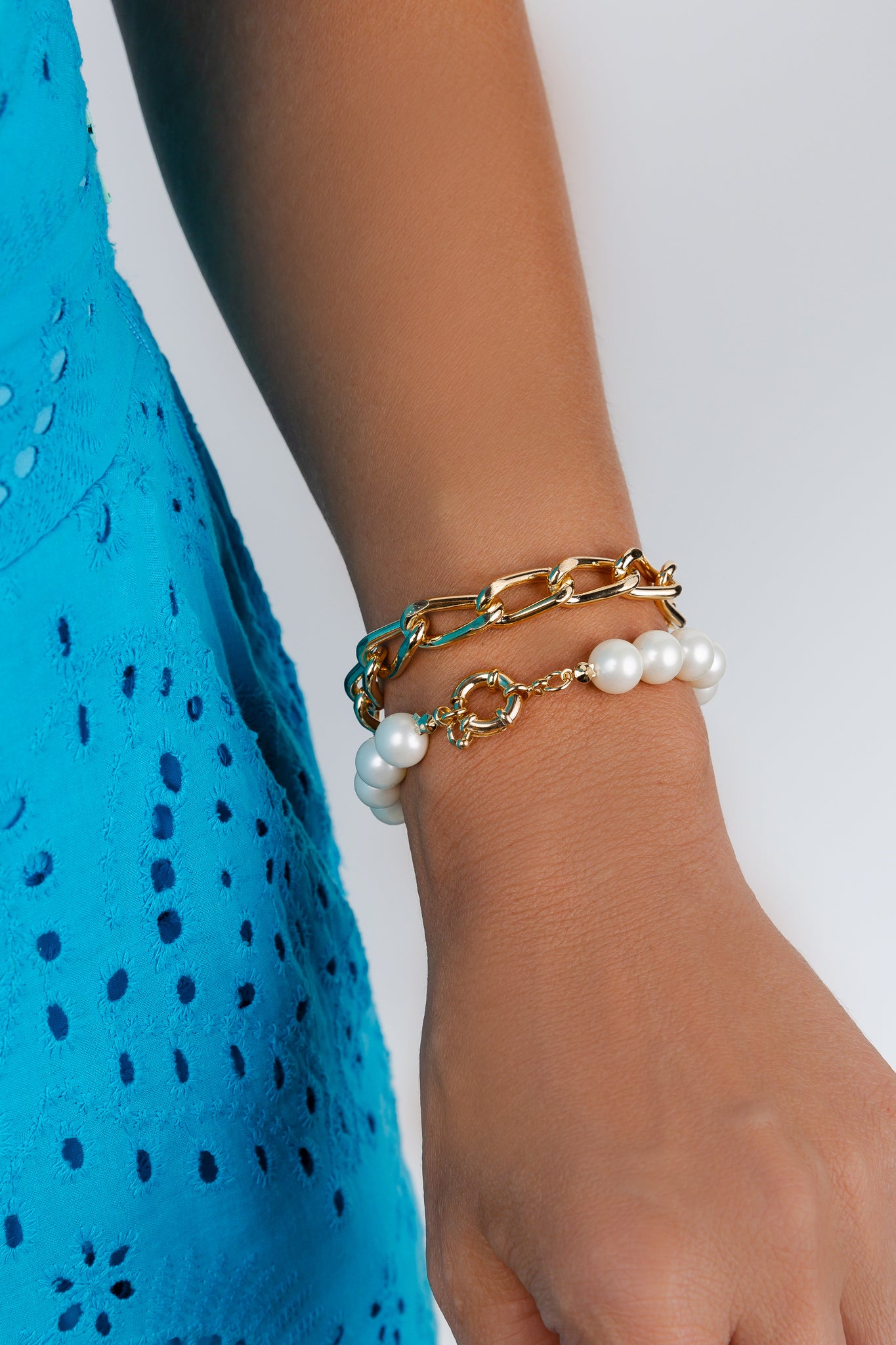 Pulseira Elos Longos Fecho Boia 20cm