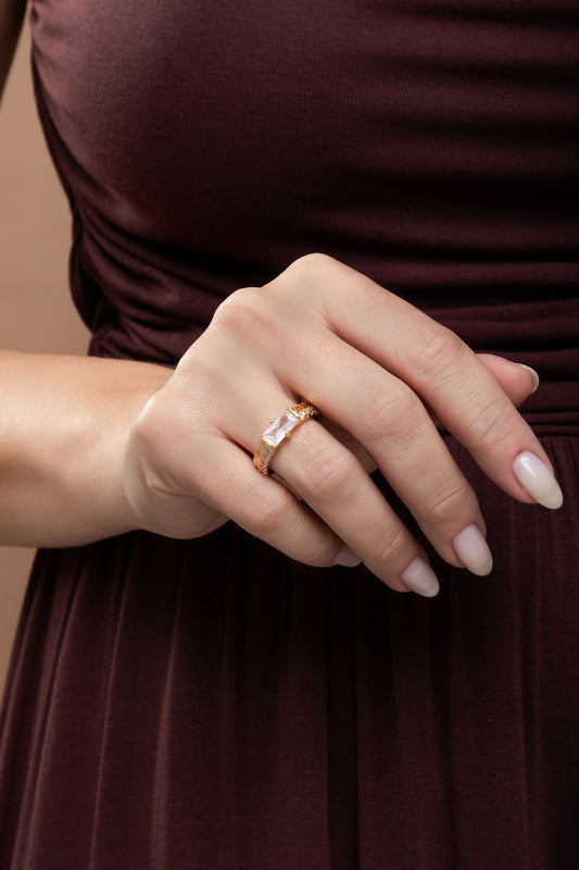 ANEL ZIRCONIA QUADRADA