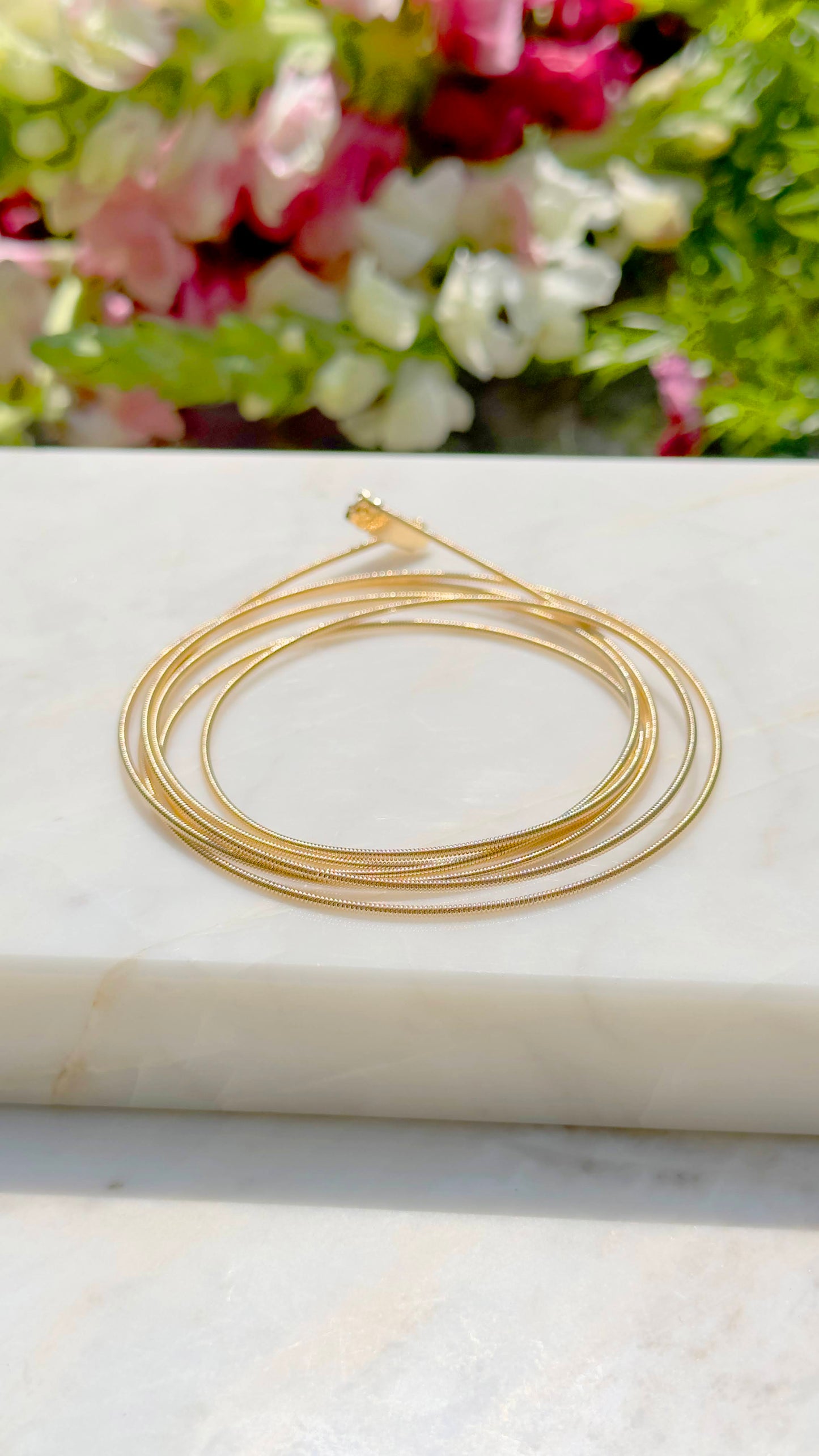 Colar Corda de Violão Lisa Banho de Ouro 18K