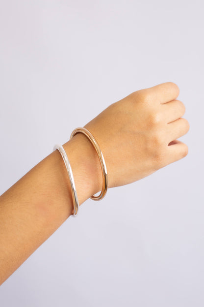 Pulseira Bracelete Liso Aro 5mm Banho de Ouro 18K