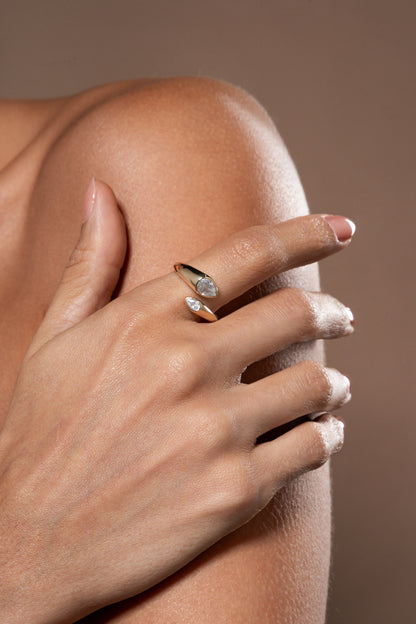 ANEL DUPLA GOTA ZIRCONIA