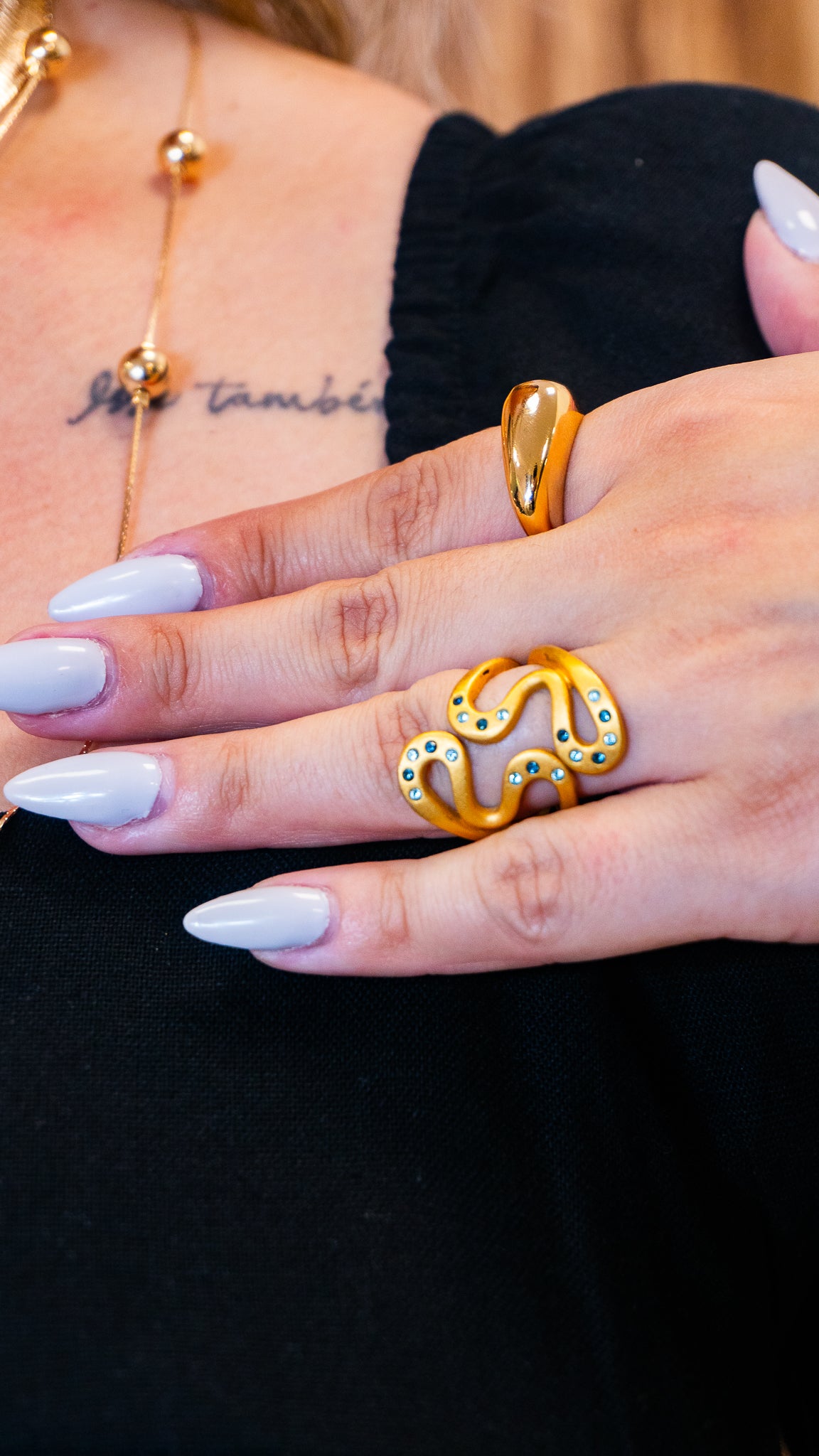 Anel Liso Bastão Banho de Ouro 18K