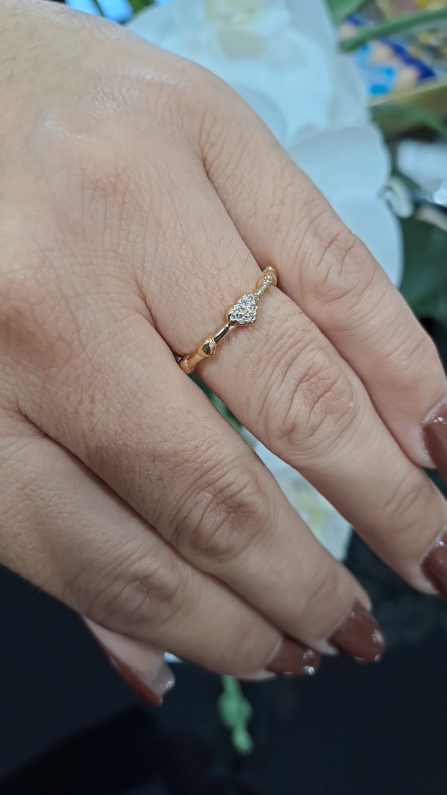 ANEL ALIANÇA CORAÇÃO ZIRCONIA