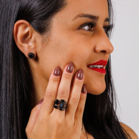 Brinco Pizza Zircônia Preta