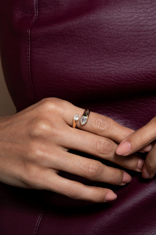 ANEL DUPLA GOTA ZIRCONIA