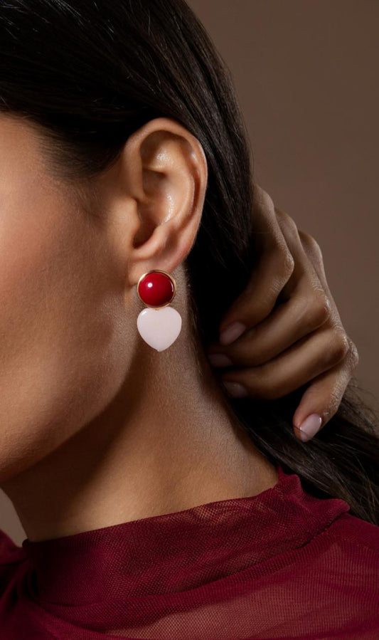 BRINCO CORAÇÃO ROSA E RUBI