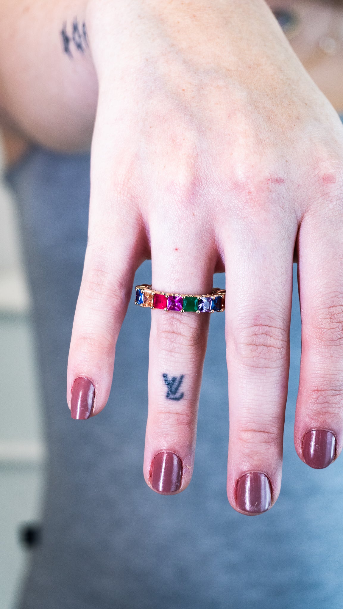 Anel Topázio Fumê Cristal Rubi Banho Ouro 18k