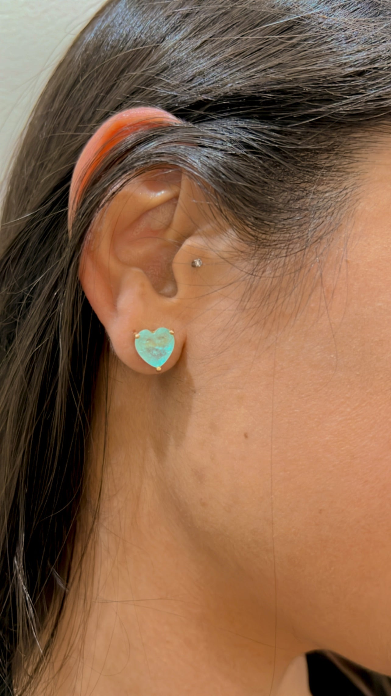 Brinco Fusion Turmalina Light Azul Coração