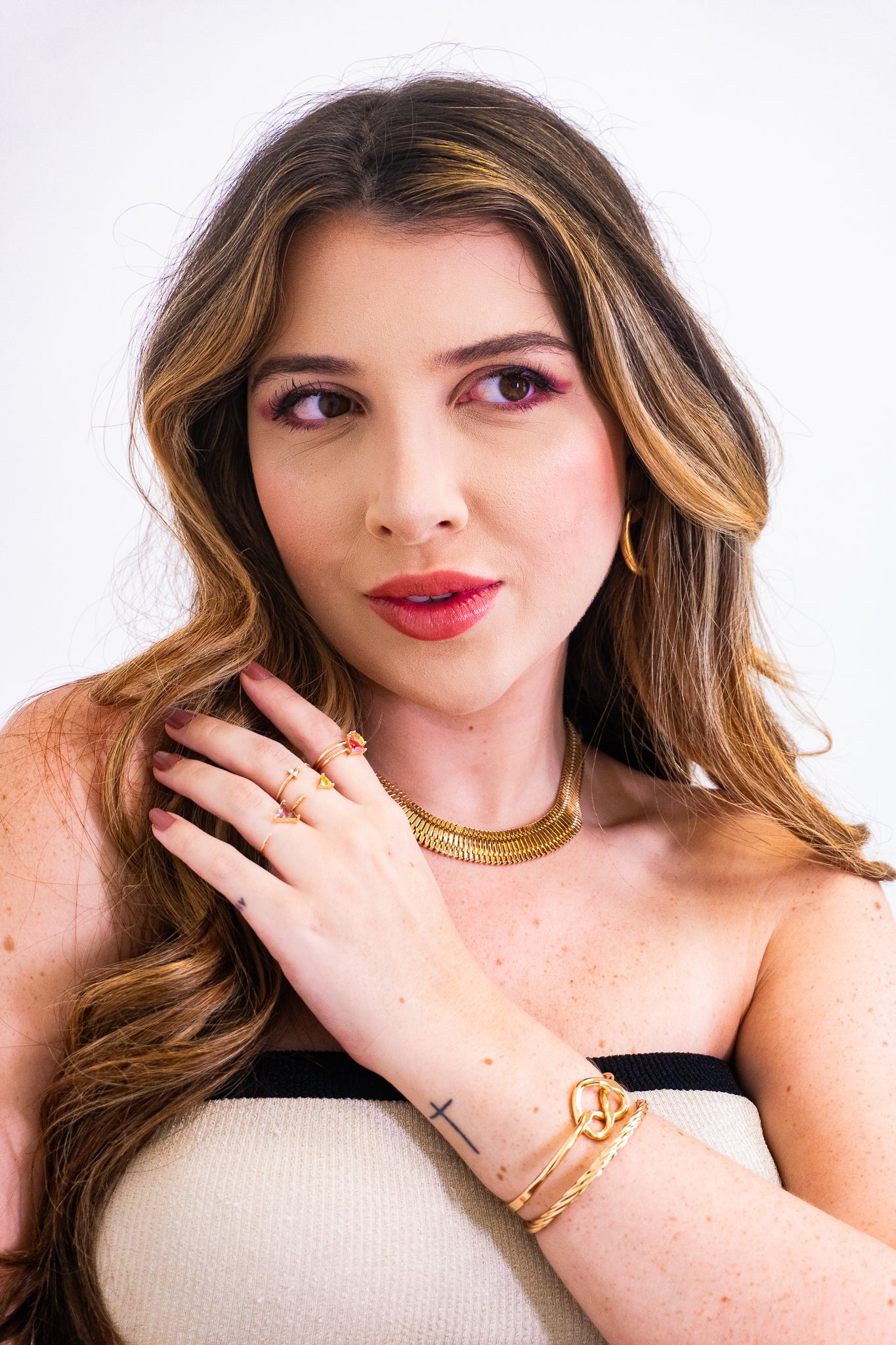 Colar Ponte Liso 14mm 50cm Banho Ouro 18k