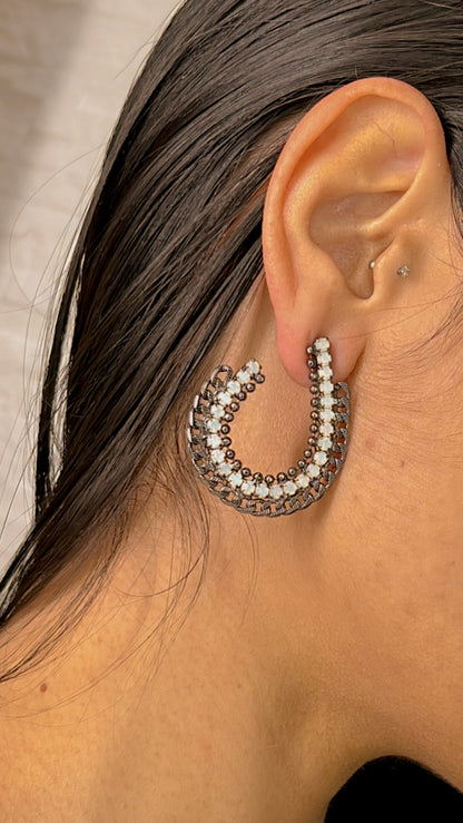 Brinco Corrente Zircônia Nude