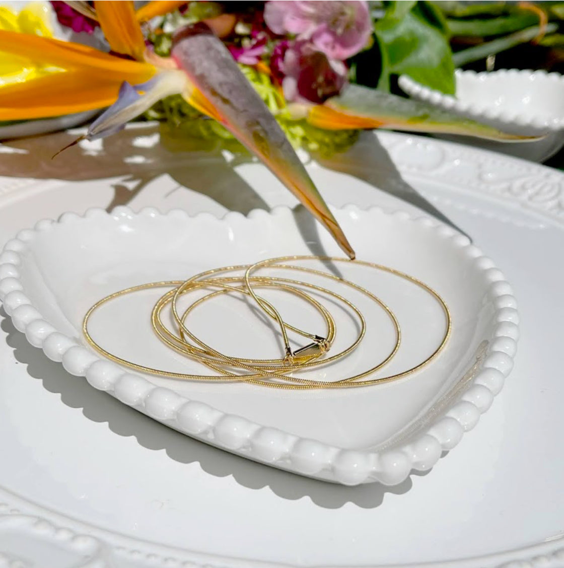 Pulseira Corda de Violão Lisa Banho de Ouro 18K