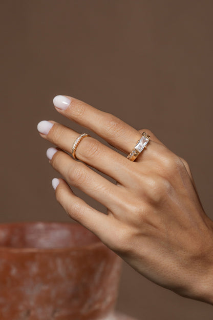 ANEL ZIRCONIA QUADRADA