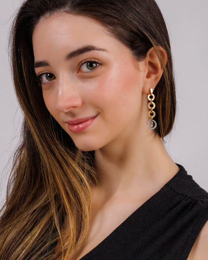 Brinco Elos Mini Zircônia Branca