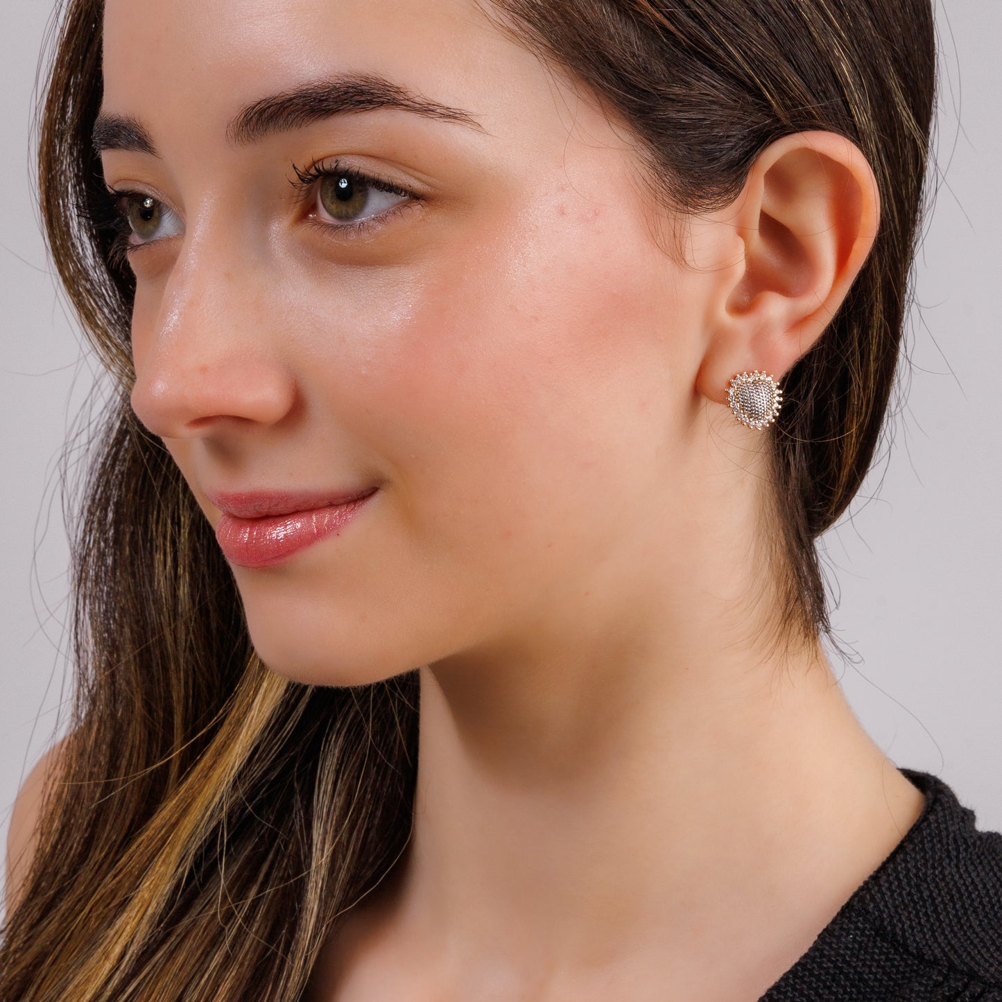 Brinco Coração Mini Zircônia