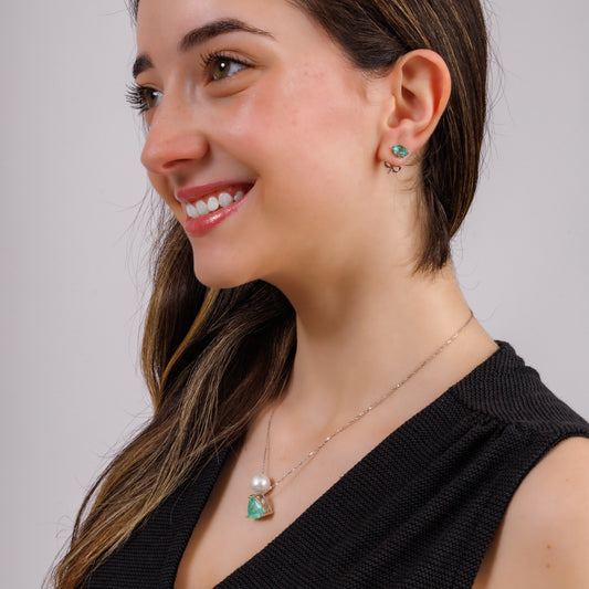 Brinco Solitário Turmalina Fusion