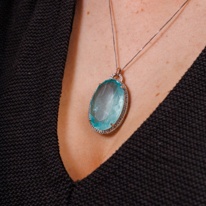 Colar Fusion Turmalina Light Zircônia Azul Claro