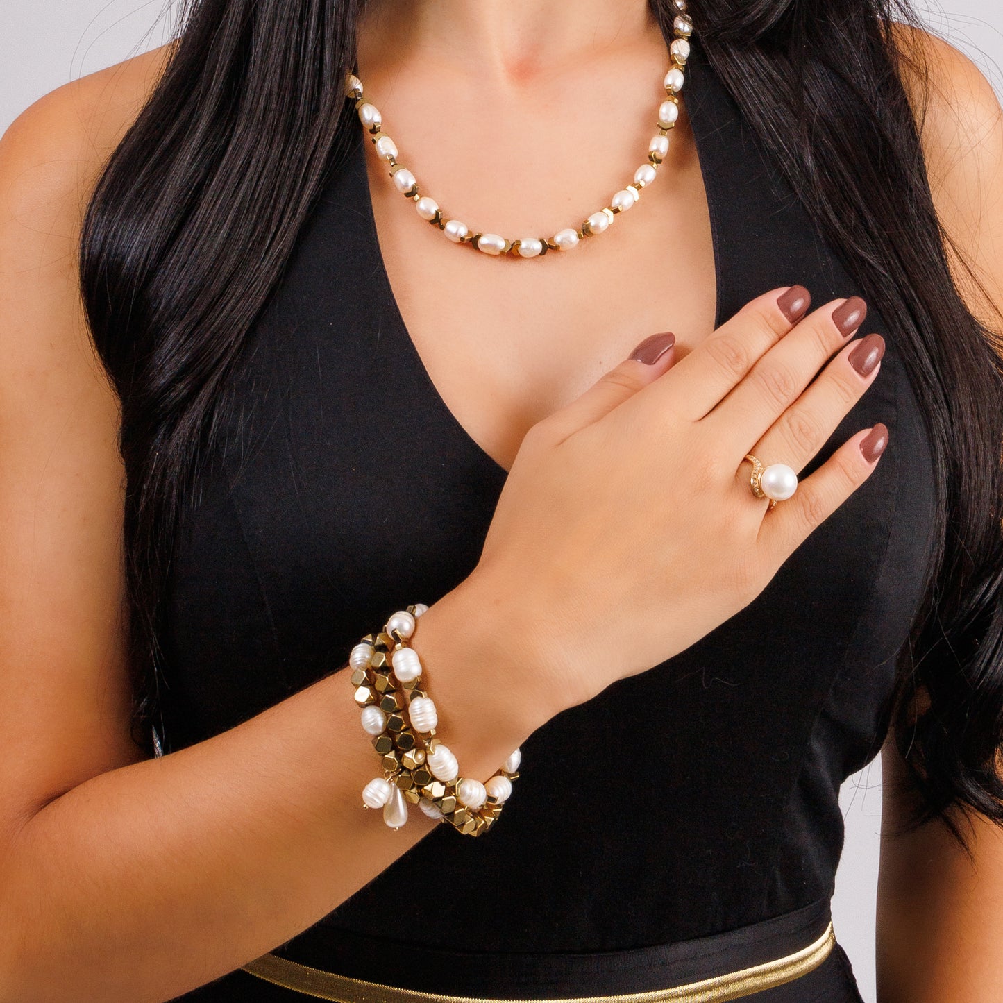 Anel Solitário Banho Ouro 18k Pérola