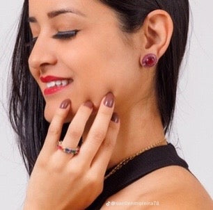 Brinco Zircônia Rubi