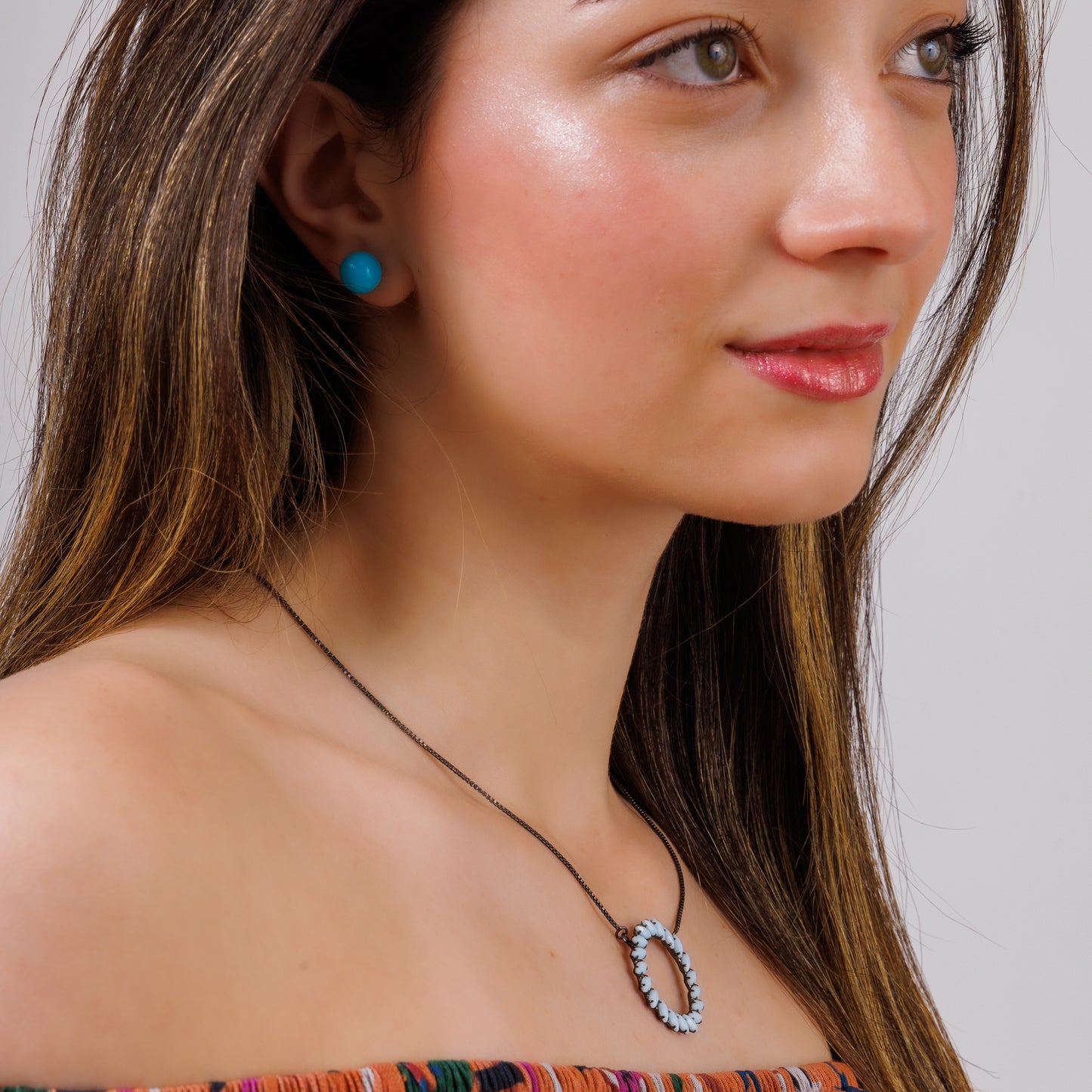 Colar Corrente Azul Claro