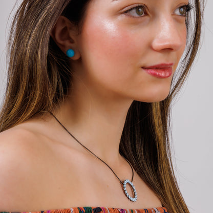 Colar Corrente Azul Claro