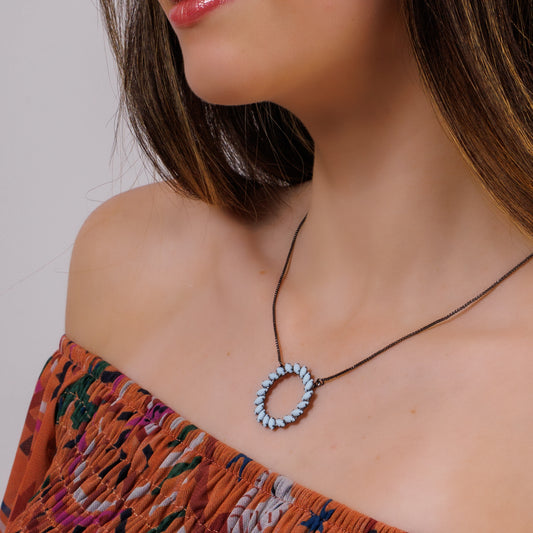 Colar Corrente Azul Claro