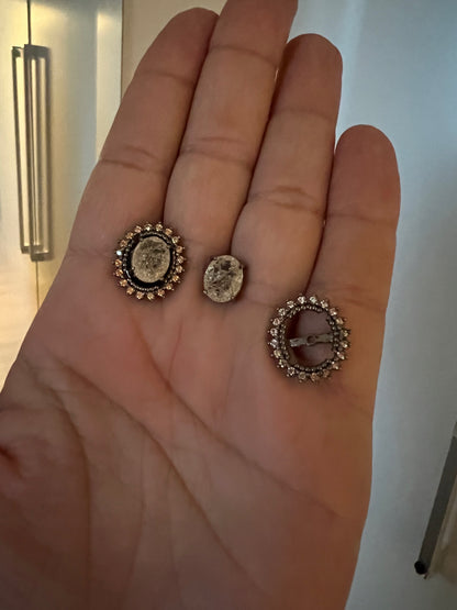 Brinco Dois Em Um Zircônia Nude