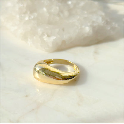 Anel Liso Bastão Banho de Ouro 18K