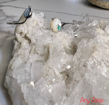 Pulseira Bracelete Cristal Paraíba London Blue Madrepérola