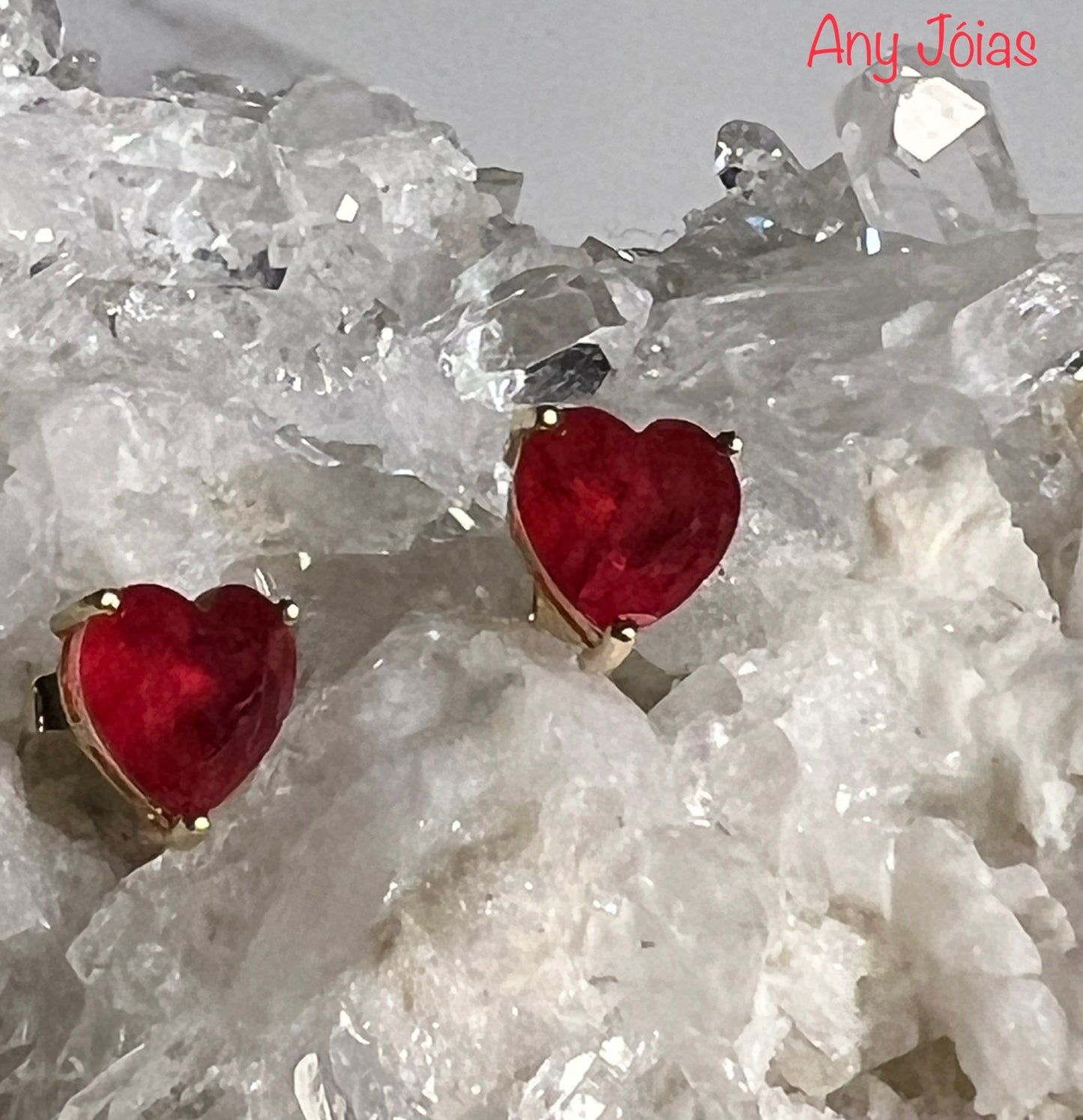 Brinco Fusion Turmalina Light Rubi Coração