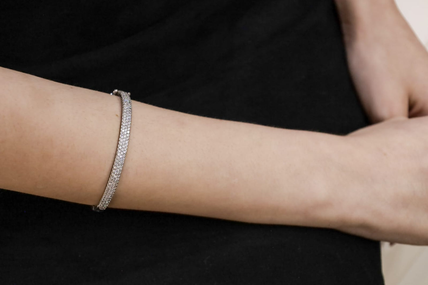 Pulseira Bracelete Cravejada Zircônia