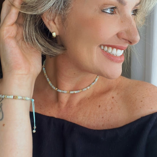 COLAR CHOCKER DISCO DE CRISTAL LAPIDADO