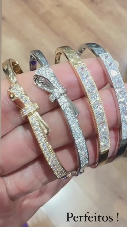 Pulseira Bracelete Laço Zircônia