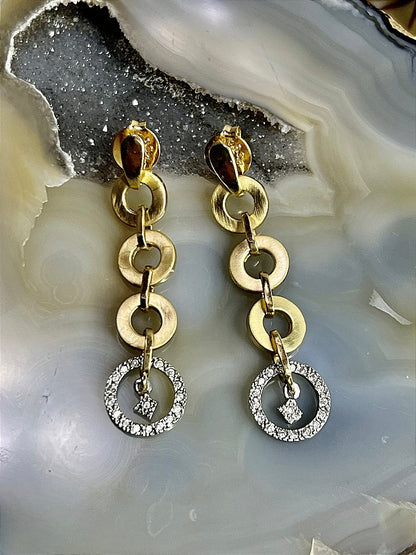 Brinco Elos Mini Zircônia Branca