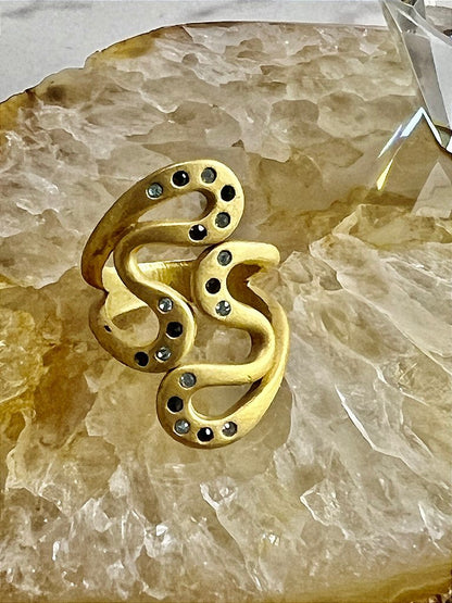 Anel Zircônia Azul Regulável