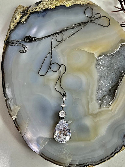 Colar Corrente Gota Zircônia