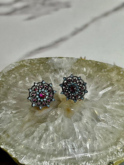 Brinco Pizza Zircônia Azul Pink