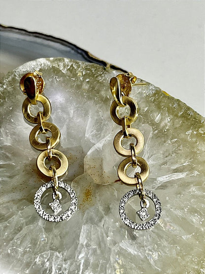 Brinco Elos Mini Zircônia Branca