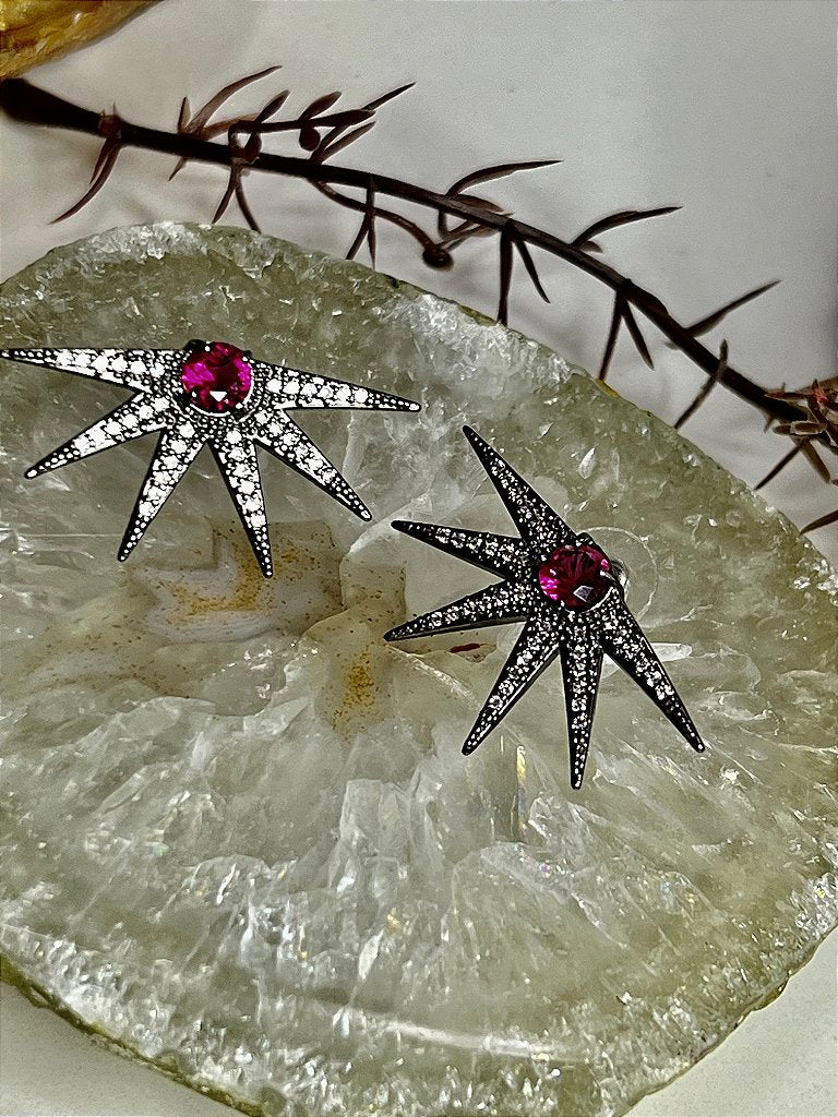 Brinco Estrela Pink Cristal