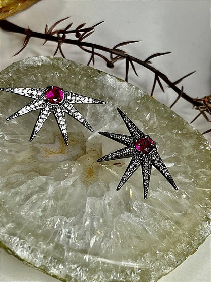 Brinco Estrela Pink Cristal