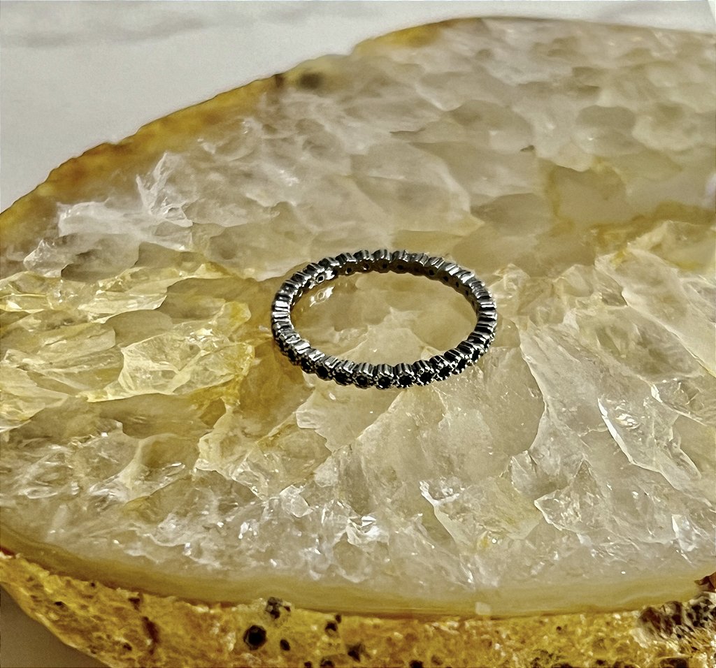 Anel Aliança Zircônia Verde