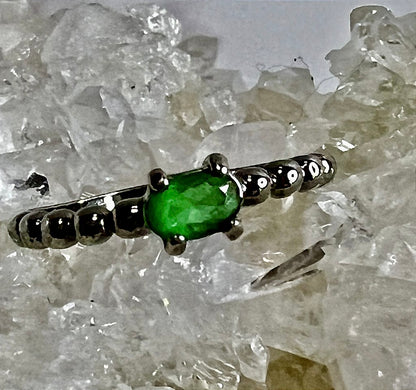 Anel Solitário Zircônia Verde